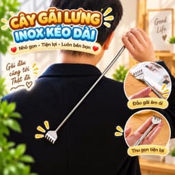 Gậy gãi ngứa lưng inox rút gọn kéo dài nhỏ gọn tiện lợi 1