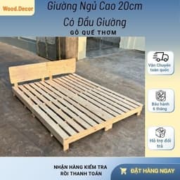 Giường Gỗ Thông Cao Cấp Chân Cao 20cm I Shop WOOD DECOR 07 3
