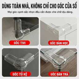 Miếng Dán Bọc Góc Bàn Cạnh Cửa Silicon Trong Suốt Chống Va Đập Nẹp Bảo Vệ An Toàn Cho Bé Cạnh Cửa Cửa Sổ 4
