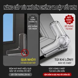 Miếng Dán Bọc Góc Bàn Cạnh Cửa Silicon Trong Suốt Chống Va Đập Nẹp Bảo Vệ An Toàn Cho Bé Cạnh Cửa Cửa Sổ 5