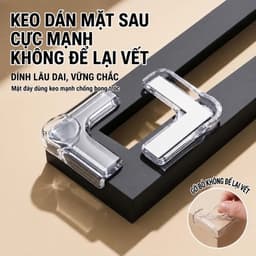 Miếng Dán Bọc Góc Bàn Cạnh Cửa Silicon Trong Suốt Chống Va Đập Nẹp Bảo Vệ An Toàn Cho Bé Cạnh Cửa Cửa Sổ 7