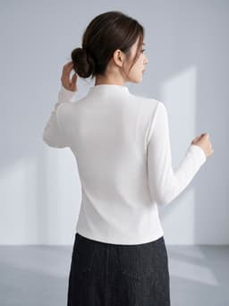 Áo thun nữ CARDINA chất liệu thun gạo giữ nhiệt cổ trụ đính cúc 6AHF03 9