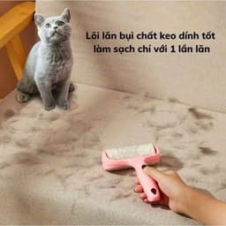 Cây Lăn Bụi 10cm Làm Sạch Quần Áo Ga Giường Sofa Kèm 6 Lõi Thay Thế - Dụng Cụ Lăn Lông Chó Mèo 4