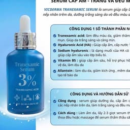 Serum Tranexamic 3% VICDERMA Trắng Da, Mờ Thâm Nám, Chống Lão Hoá 50ML 6