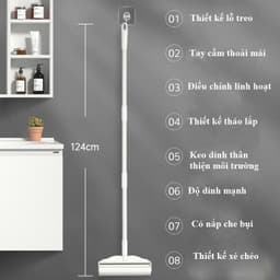Cây Lăn Bụi 24cm Cán Dài Có Điều Chỉnh - Dụng Cụ Lăn Lông Chó Mèo, Chăn Ga, Lăn Bụi Sàn Nhà 2