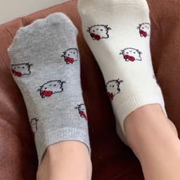 Sét 10 đôi tất lười mèo kitty chất cotton thoáng khí A3TI5 8