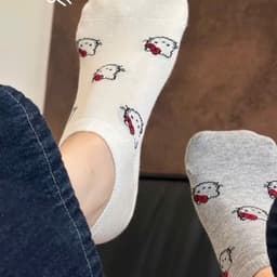 Sét 10 đôi tất lười mèo kitty chất cotton thoáng khí A3TI5 7