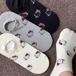 Sét 10 đôi tất lười mèo kitty chất cotton thoáng khí A3TI5 4