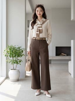 Áo sơ mi nữ CARDINA chất liệu linen dài tay cổ đức dáng suông 6ASD08 5