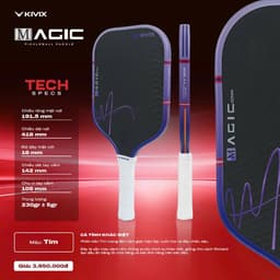 Vợt Pickleball KIVIX MAGIC Carbon T700 Giúp Tăng Độ Ổn Định, Khả Năng Kiểm Soát Và Độ Xoáy 3