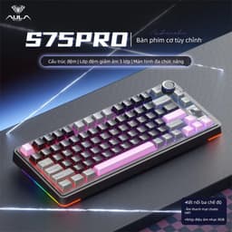 Bàn phím cơ không dây AULA S75 Pro (S75Pro) - 3 Mode Kết Nối, Màn Hình TFT, Núm Xoay, Hỗ Trợ Hotswap - Bảo Hành 3 tháng 4