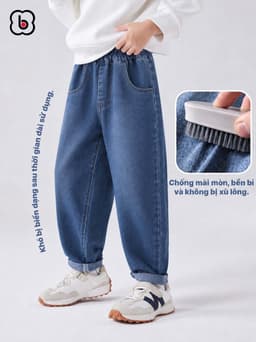 Quần jeans cho bé trai BabyloveGO, quần dài bé trai bé gái dáng baggy phong cách Hàn quốc QJ08 3