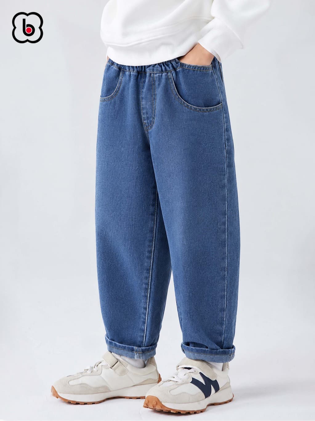 Quần jeans cho bé trai BabyloveGO, quần dài bé trai bé gái dáng baggy phong cách Hàn quốc QJ08