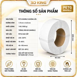 NHỰA IN 3D PETG GIẢ ĐÁ MARBLE KHÔNG LÕI KAABER 1KG 3