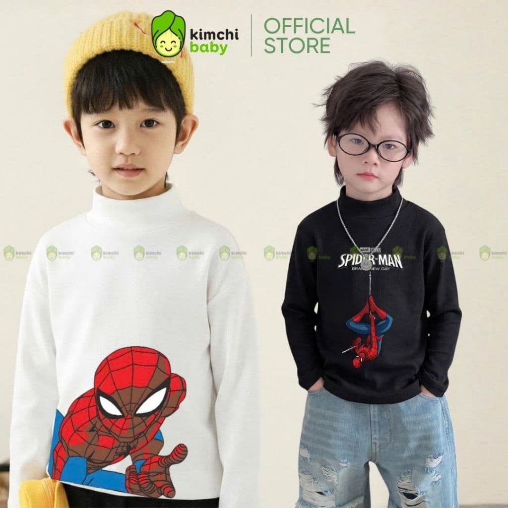 [10-29KG] Áo giữ nhiệt bé trai cao cấp KIMCHIBABY cổ cao 3p DÀY MỊN SIÊU ẤM dài tay cho bé mặc thu đông ACL601