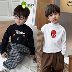 [10-29KG] Áo giữ nhiệt bé trai cao cấp KIMCHIBABY cổ cao 3p DÀY MỊN SIÊU ẤM dài tay cho bé mặc thu đông ACL601 4