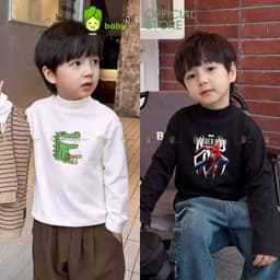 [10-29KG] Áo giữ nhiệt bé trai cao cấp KIMCHIBABY cổ cao 3p DÀY MỊN SIÊU ẤM dài tay cho bé mặc thu đông ACL601 5