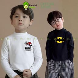 [10-29KG] Áo giữ nhiệt bé trai cao cấp KIMCHIBABY cổ cao 3p DÀY MỊN SIÊU ẤM dài tay cho bé mặc thu đông ACL601 1