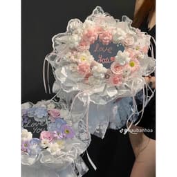 Vải ren hot trend dùng bó hoa sáp, hoa tươi 9