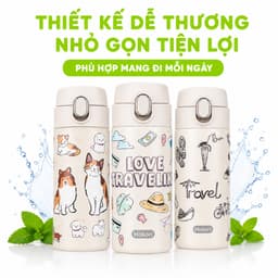 Bình Giữ Nhiệt Hokori 0123 Inox 304 Cao Cấp Đi Học Đi Làm 340ml/460ml GD336 2