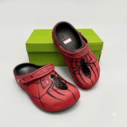 Dép sục classic spiderman, sục nhện đen đỏ phù vải 3D sóng động, sục nam nữ chủ đề nhện, nhựa eva chống trượt 7