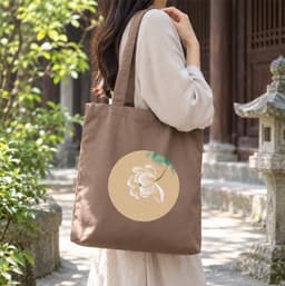 Túi tote canvas vải nâu hoa sen túi đi chùa túi làm quà size to đựng vừa A4 tsn1002 3