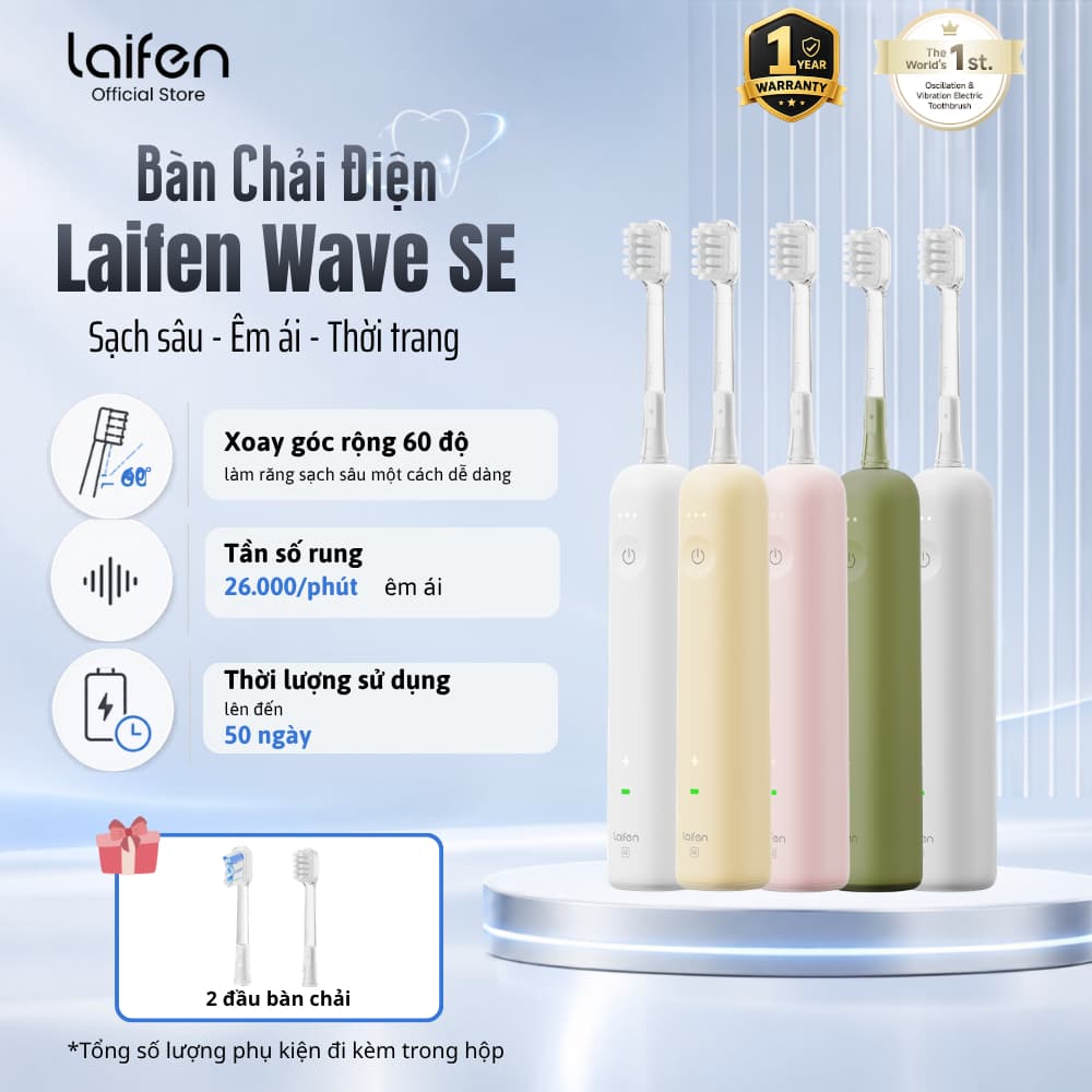 [Livestream] Bàn Chải Điện Laifen Wave SE Hỗ Trợ Làm Sạch Răng, Điều Chỉnh 10 Mức Độ, Bảo Hành 12 Tháng