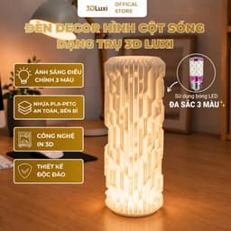 Đèn Decor Hình Cột Sóng Dạng Trụ 3DLUXI Công Nghệ In 3D Nhựa PLA/PETG Chắc Chắn, Đèn Ngủ Decor Không Gian - D05 1