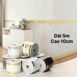 Cuộn Phào Xốp PVC ( 5met x10cm) có sẵn keo, trang trí chân tường, phào trần, chống thấm nước 1