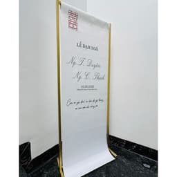152 - COMBO KHUNG SẮT + BẢNG TÊN DÂU RỄ IN VẢI CANVA MỜ KHÔNG BẮT SÁNG 2