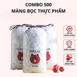 [ COMBO 10 TÚI ] Màng Bọc Thực Phẩm VINALUXURY - túi gấu tái sử dụng co giãn siêu dai 100 cái 1 túi 2