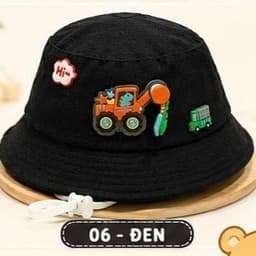 [4th-2 tuổi]Nón Cho Bé Hình Xe Công Trình –Mũ Bucket Bé Trai Thêu Nổi Dễ Thương Có Dây Rút Nhiều Màu 7