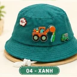 [4th-2 tuổi]Nón Cho Bé Hình Xe Công Trình –Mũ Bucket Bé Trai Thêu Nổi Dễ Thương Có Dây Rút Nhiều Màu 5
