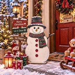 Bảng gỗ treo tường trang trí Giáng Sinh – Decor Noel ấm áp 2