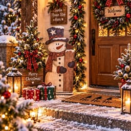 Bảng gỗ treo tường trang trí Giáng Sinh – Decor Noel ấm áp 3