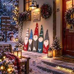 Bảng gỗ treo tường trang trí Giáng Sinh – Decor Noel ấm áp 7