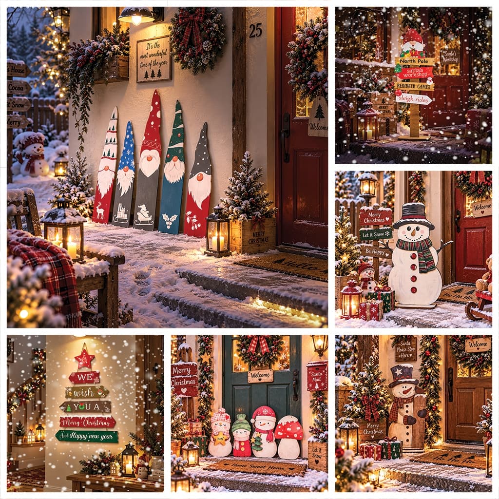 Bảng gỗ treo tường trang trí Giáng Sinh – Decor Noel ấm áp