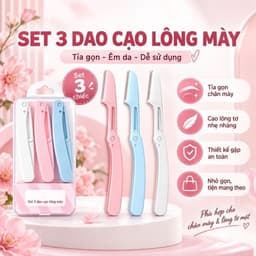 [ ComBo 3 ] Dao Cạo Lông Mày Gấp Gọn Kèm Hộp VINALUXURY Tỉa Chân Mày Tóc Mái Chuẩn Đẹp An Toàn Cho Nữ 1