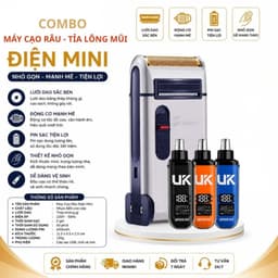 [ COMBO ] Máy cạo râu + Máy Tỉa Lông Mũi VINALUXURY tích điện pin trâu thiết kế nhỏ gọn chắc chắn 1