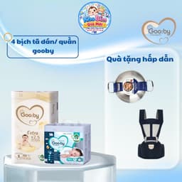[ Kèm quà ] 4 bịch Tã/bỉm Gooby siêu mỏng, thấm hút, đủ size từ NB - 4XL 1