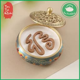 Lư đồng xông trầm cẩm tú họa sen men pháp lam 5