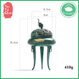 Lư Xông Trầm Tam Túc Hạc Điểm Kim ( tặng 1 hộp khoanh trầm hương đỏ ) 8