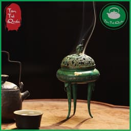 Lư Xông Trầm Tam Túc Hạc Điểm Kim ( tặng 1 hộp khoanh trầm hương đỏ ) 3