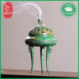 Lư Xông Trầm Tam Túc Hạc Điểm Kim ( tặng 1 hộp khoanh trầm hương đỏ ) 6