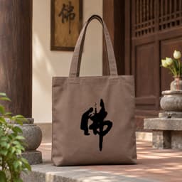 Túi tote canvas vải nâu hình Phật Bồ Tát túi đi chùa túi làm quà size to đựng vừa A4 tsn1004 1