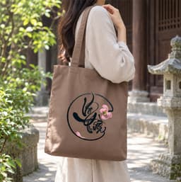 Túi tote canvas vải nâu hoa sen Phật vô thường túi đi chùa túi làm quà size to đựng vừa A4 tsn1006 3