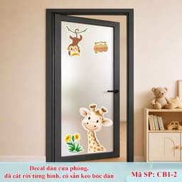 Tranh decal dán cửa phòng bé, đã cắt rời từng hình chỉ cần bóc dán, Poster Decor 3
