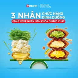 Hạt cho mèo MRVET SANDWICH - hạt có 3 Nhân Gói 1KG Không Ngũ Cốc, Giàu Protein 3
