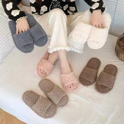 Dép lông quai ngang cute HOT TREND mùa đông dành cho nữ, dép bông mềm mại có thể đi ra ngoài DP 5