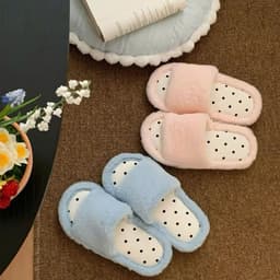 Dép lông quai ngang cute HOT TREND mùa đông dành cho nữ, dép bông mềm mại có thể đi ra ngoài DP 4